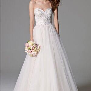 Watters 8019B Sheridan Lace Top Strapless Wedding Gown